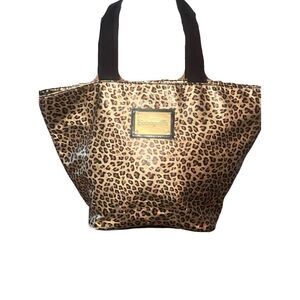 Betsey Johnson Cheetah Shopper Tote Bag Purse Betseyville RARE Metallic Gold